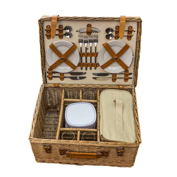 red hamper Blenheim Deluxe Fitted Wicker Picnic Basket