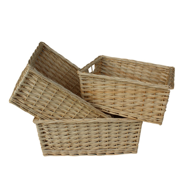 red hamper Buff Willow Kitchen Wicker Storage Basket