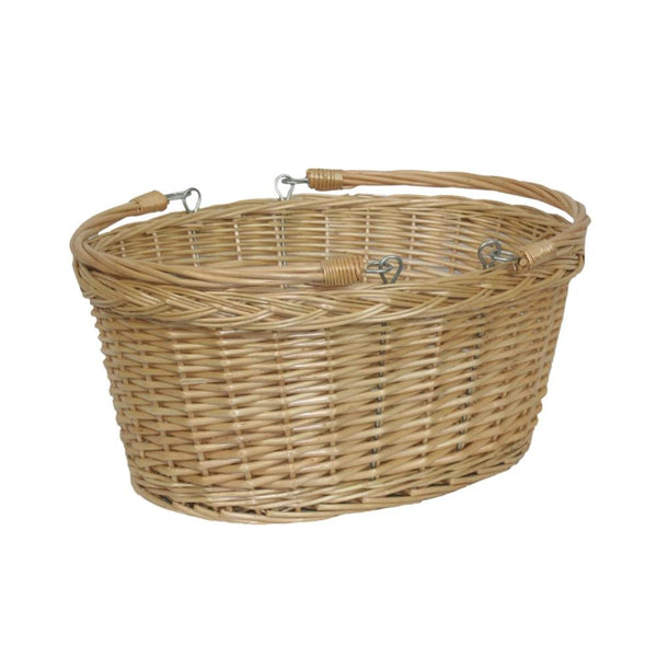 Red Hamper Buff Willow Medium Swing Handle Wicker Shopping Basket