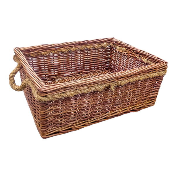 red hamper Cheltenham Rope Handle Wicker Storage Basket