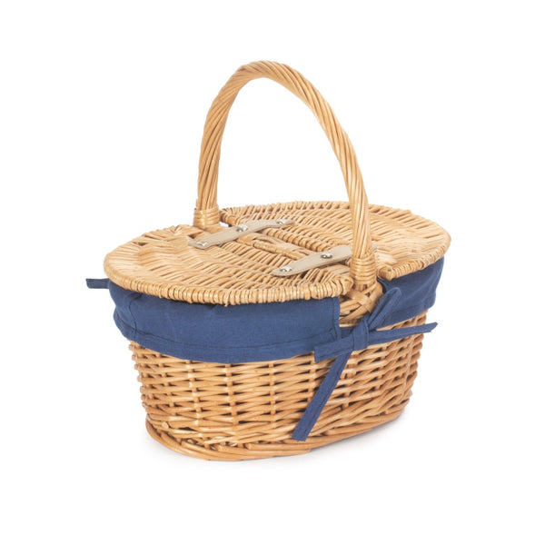 Red Hamper Child's Lined Oval Lidded Shopping Basket