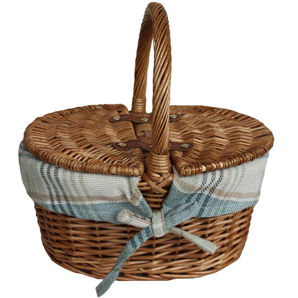 Red Hamper Childs Light Steamed Finish Oval Wicker Picnic Basket