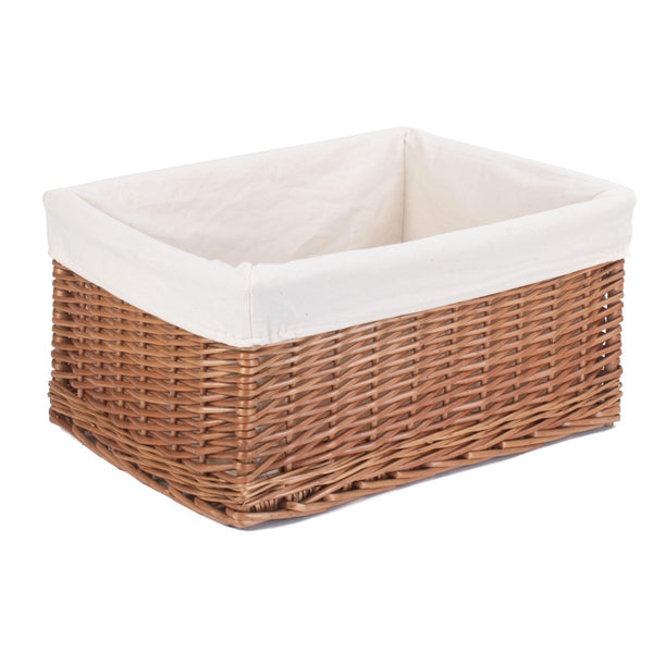 Red Hamper Cotton Lined Double Steamed Wicker Storage Basket