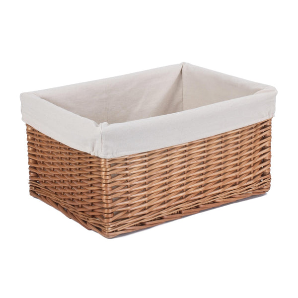 Red Hamper Cotton Lined Double Steamed Wicker Storage Basket