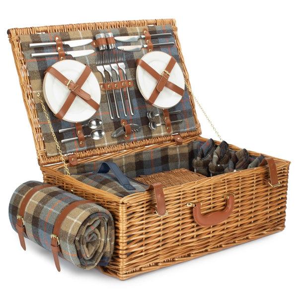 Red Hamper Deluxe 4 Person Ravenstor Fitted Wicker Picnic Basket