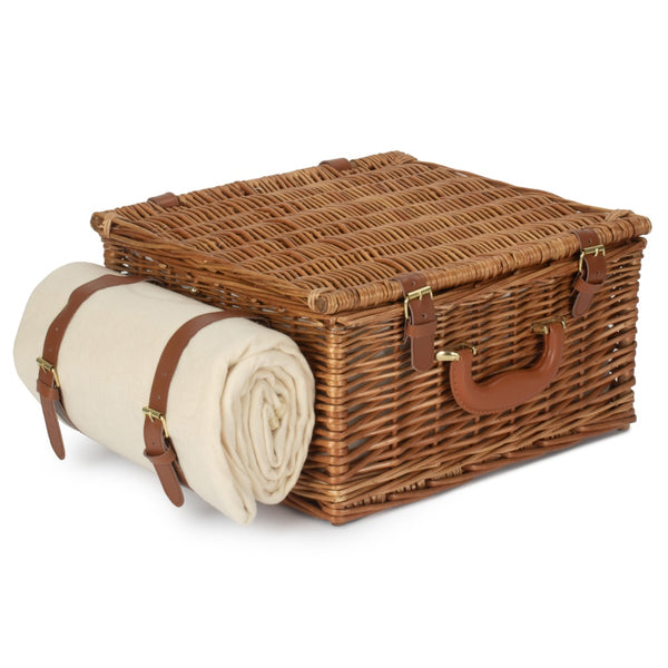 Red Hamper Deluxe Fully Fitted Traditional Wicker Picnic Basket