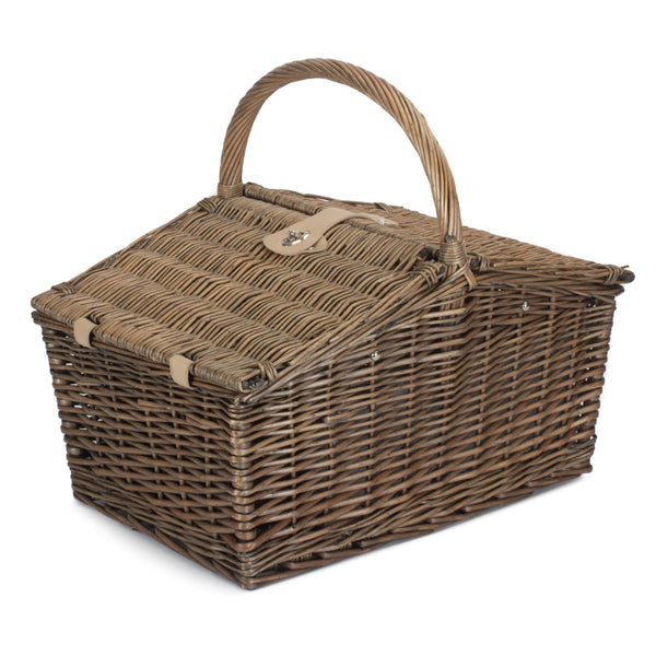 Red Hamper Deluxe Retro Butterfly Lidded Wicker Fitted Picnic Basket