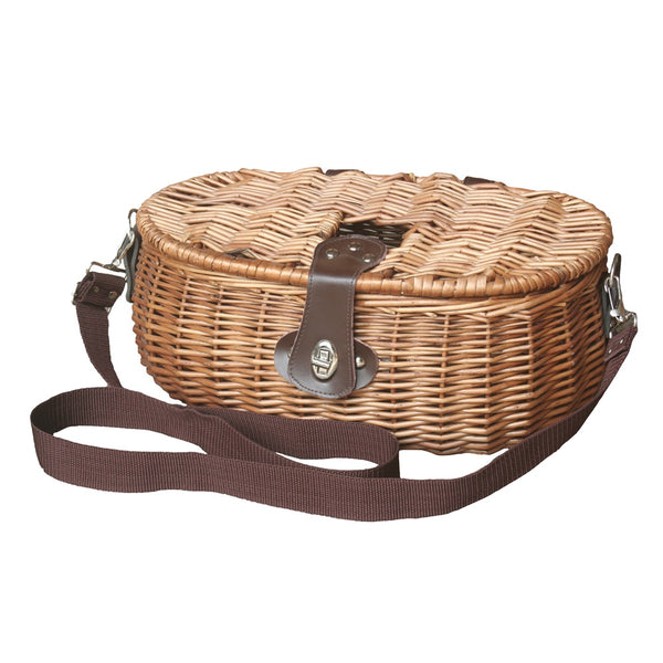 red hamper Double Steamed Fishing Tackle Creel Wicker Basket
