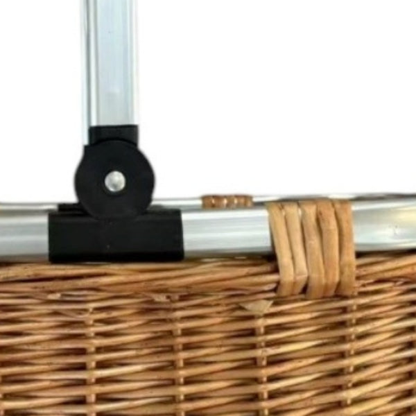 Red Hamper Double Steamed Folding Aluminium Handle Shopping Basket