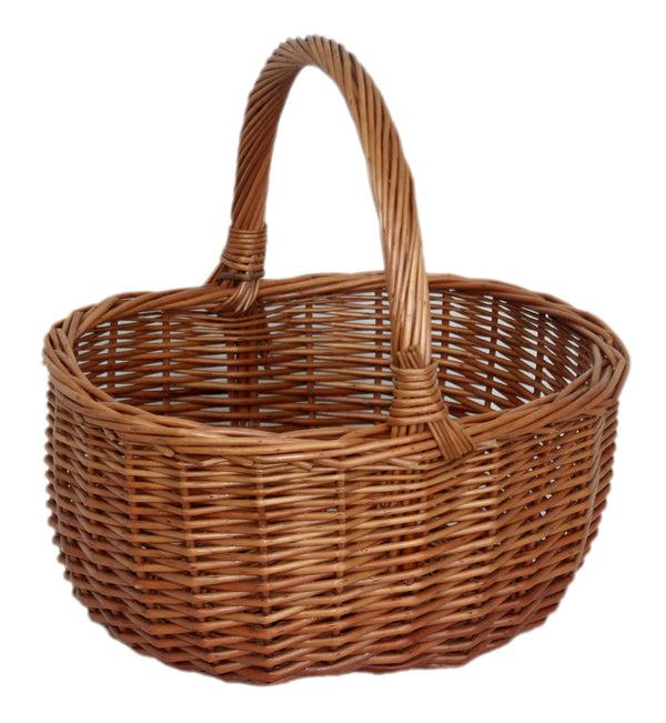 Red Hamper Double Steamed Oval Wicker Shopping Basket