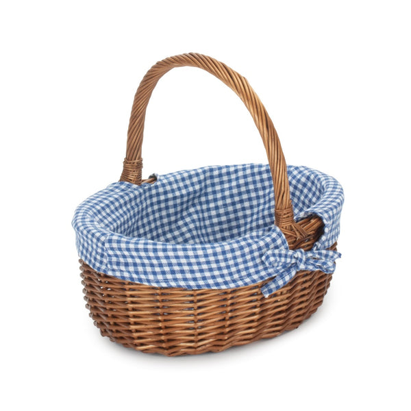 Red Hamper Double Steamed Oval Wicker Shopping Basket