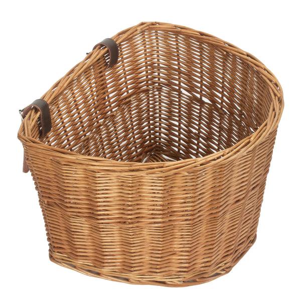 Red Hamper Double Steamed Wicker Front Fixing Bicycle Bike Basket