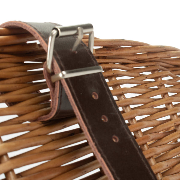 Red Hamper Double Steamed Wicker Front Fixing Bicycle Bike Basket