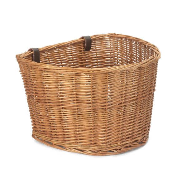 red hamper Double Steamed Wicker Front Fixing Bicycle Bike Basket