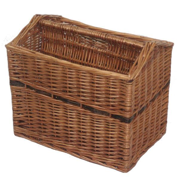 red hamper Double Steamed Wicker Magazine Rack Basket