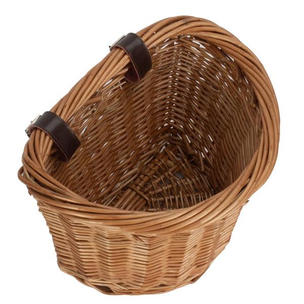 Red Hamper Front Fixing Heritage Oval Wicker Bicycle Basket