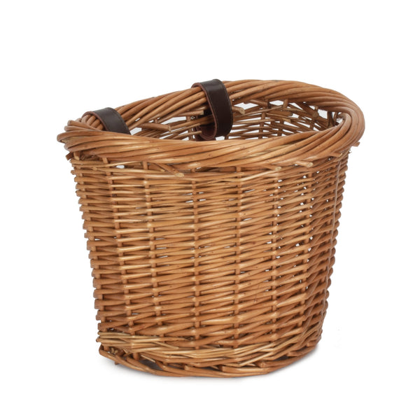 red hamper Front Fixing Heritage Oval Wicker Bicycle Basket
