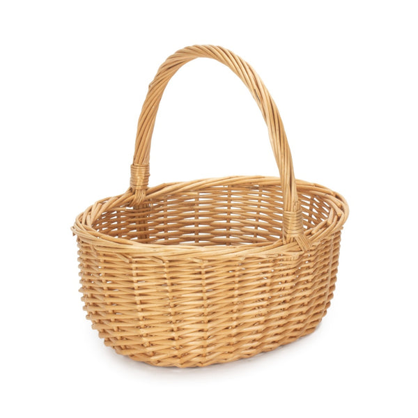 Red Hamper Full Buff Willow Childs Oval Wicker Shopping Basket