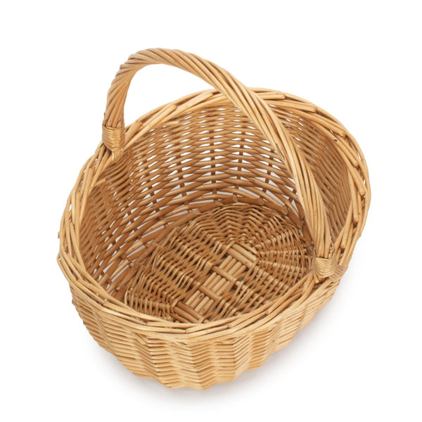 Red Hamper Full Buff Willow Childs Oval Wicker Shopping Basket