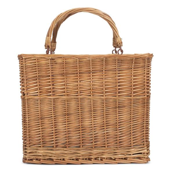 Red Hamper Green Tweed Rectangular Wicker Cooler Basket