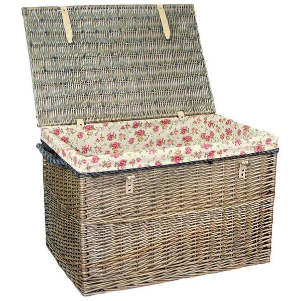 Red Hamper Large Antique Wash Wicker Storage Basket