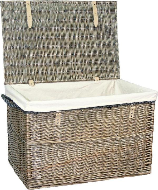 red hamper Large Antique Wash Wicker Storage Basket