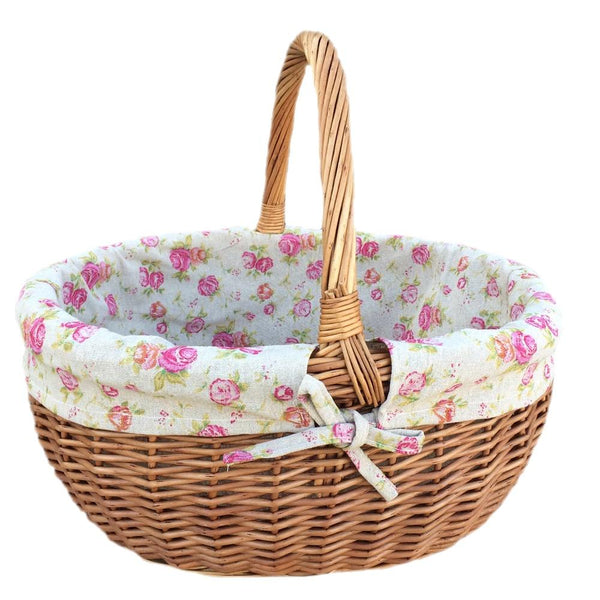 Red Hamper Large Deluxe Double Steamed Wicker Shopping Basket