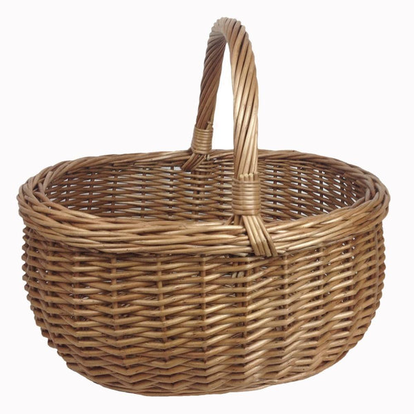 Red Hamper Large Deluxe Double Steamed Wicker Shopping Basket