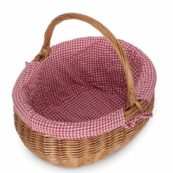 red hamper Large Deluxe Double Steamed Wicker Shopping Basket