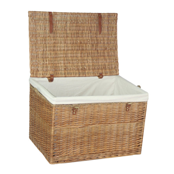 Red Hamper Large Light Steamed Wicker Storage Basket