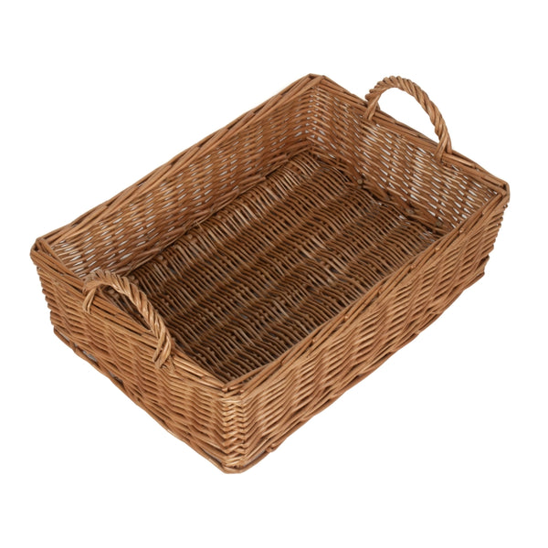 red hamper Large Rectangular Bread Display Wicker Tray