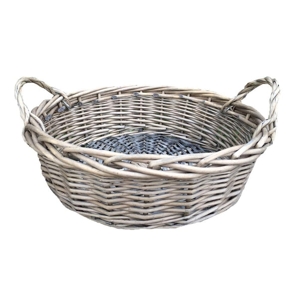 red hamper Large Round Antique Wash Display Wicker Tray