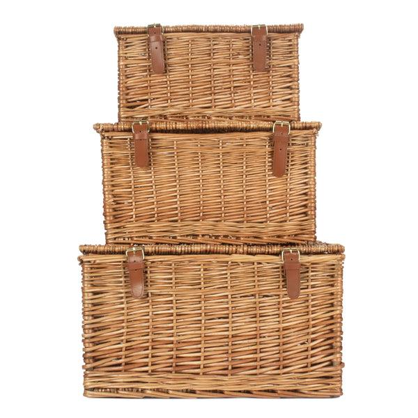 Red Hamper Light Steamed Windsor Wicker Picnic Basket