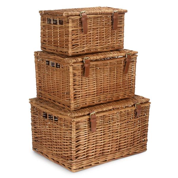 red hamper Light Steamed Windsor Wicker Picnic Basket