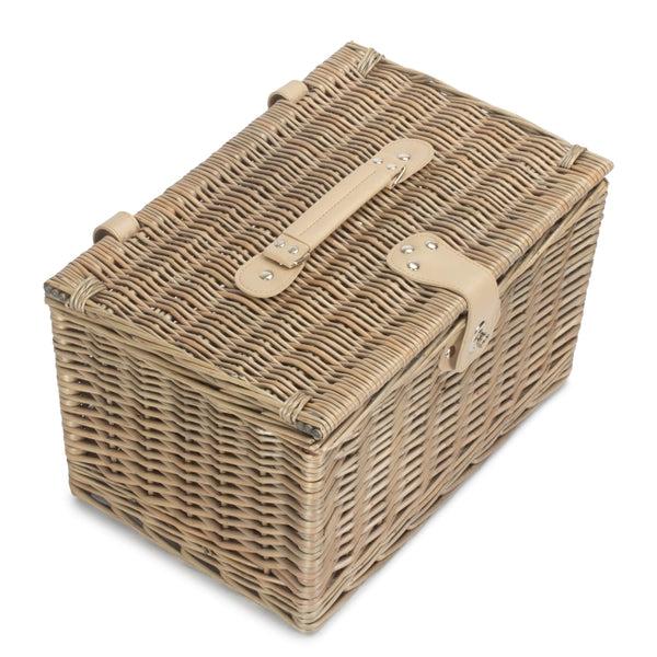 Red Hamper Medium Antique Wash Finish Wicker Chest Picnic Basket