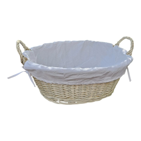 Red Hamper Mellow Buff Willow Cotton Lined Laundry Basket