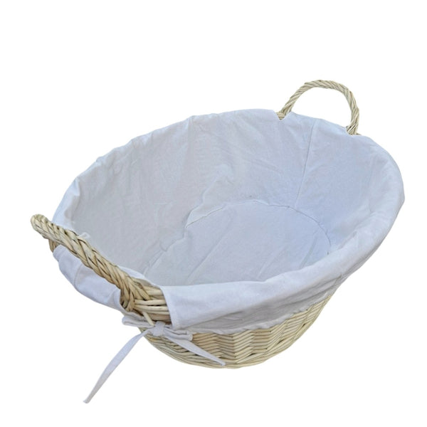 Red Hamper Mellow Buff Willow Cotton Lined Laundry Basket