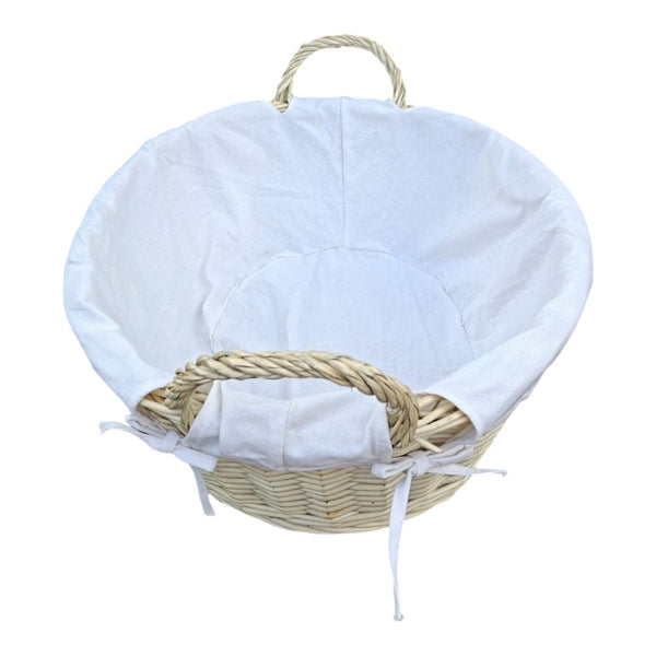 Red Hamper Mellow Buff Willow Cotton Lined Laundry Basket