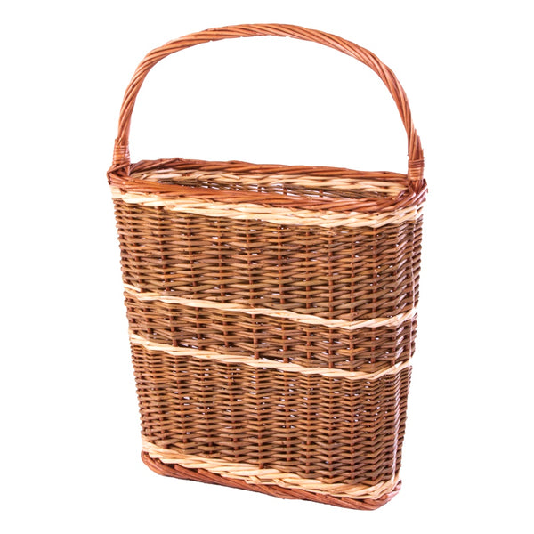 red hamper Oval Bottle Wicker Picnic Basket Carrier