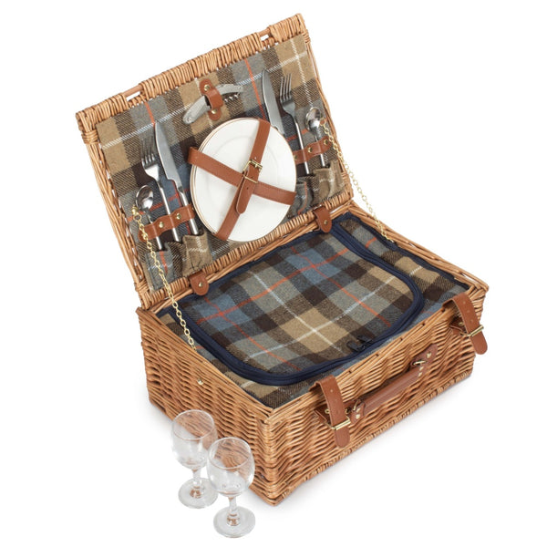 Red Hamper Ravenstor 2 Person Fitted Wicker Picnic Basket