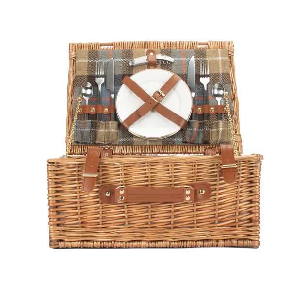 Red Hamper Ravenstor 2 Person Fitted Wicker Picnic Basket