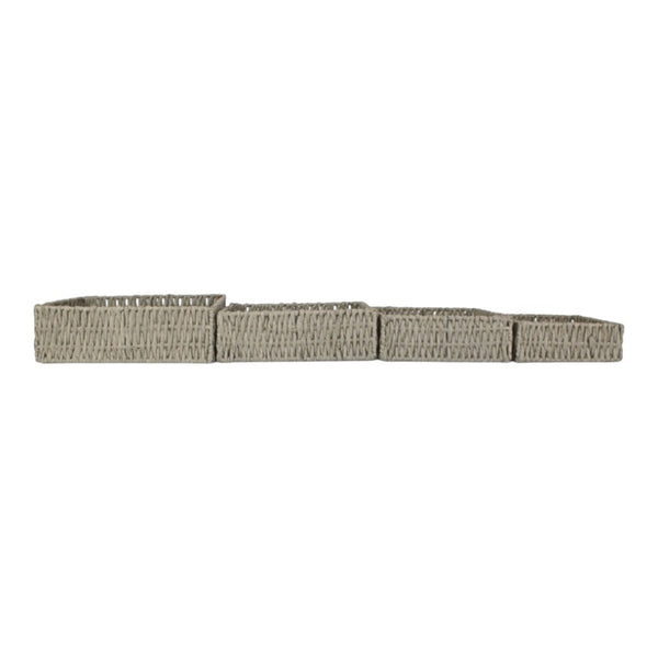 Red Hamper Rectangular Grey Straight-sided Paper Rope Trays