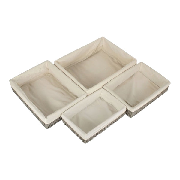 Red Hamper Rectangular Grey Straight-sided White Cotton Linen Paper Rope Trays