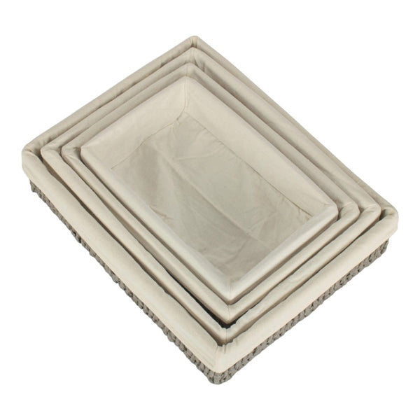 Red Hamper Rectangular Grey Straight-sided White Cotton Linen Paper Rope Trays
