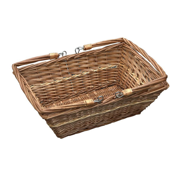 red hamper Rectangular Market Wicker Shopping Basket
