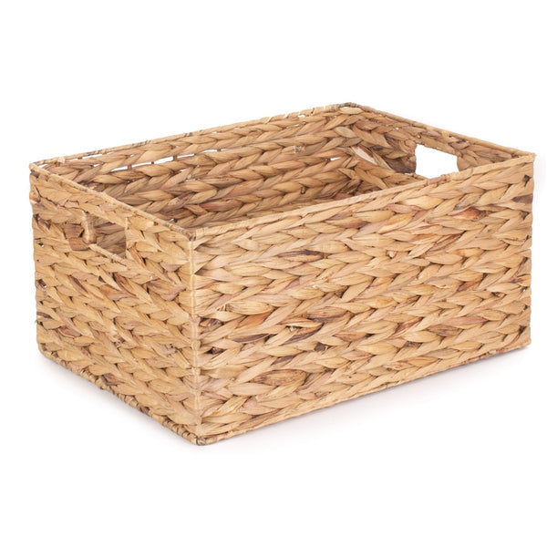 Red Hamper Rectangular Water Hyacinth Storage Basket