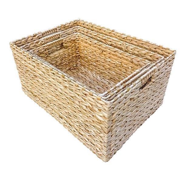 red hamper Rectangular Water Hyacinth Storage Baskets