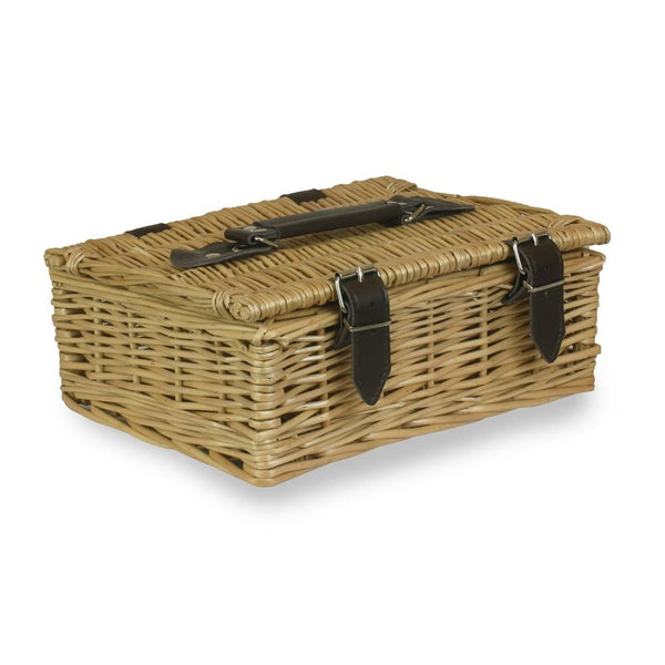 red hamper 26cm Buff Willow Wicker Picnic Basket