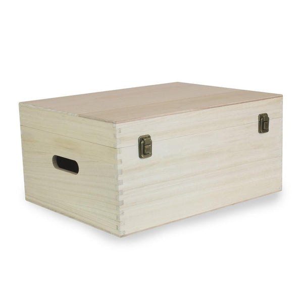red hamper 40cm Unvarnished Softwood Storage Box