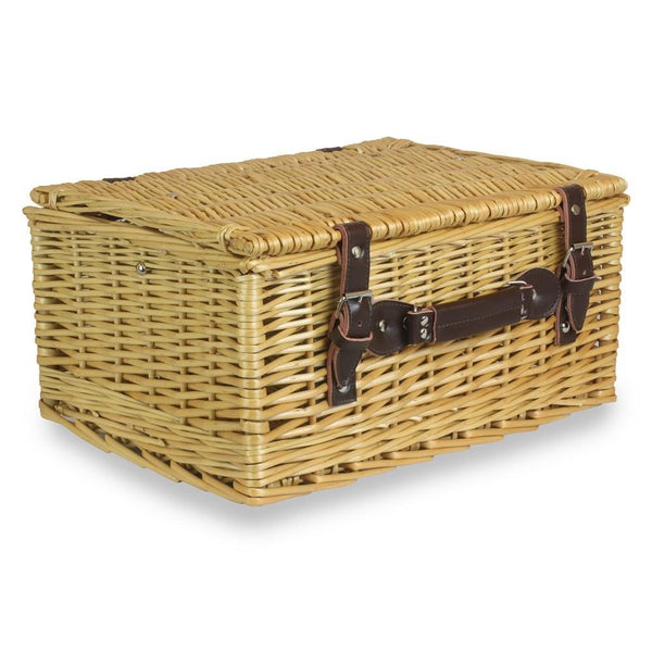 Red Hamper 41cm Buff Willow Wicker Picnic Basket